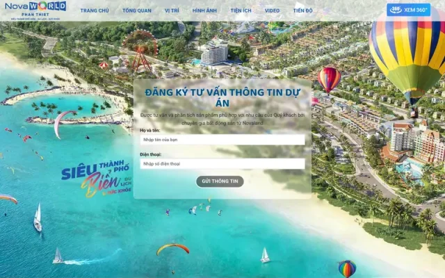Mẫu web bất động sản novaland