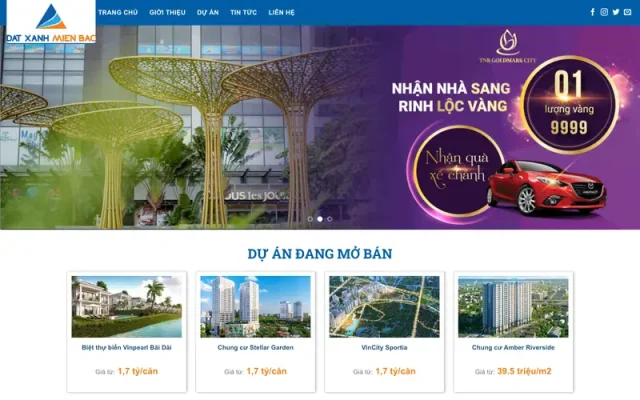 Mẫu web bất động sản đất xanh