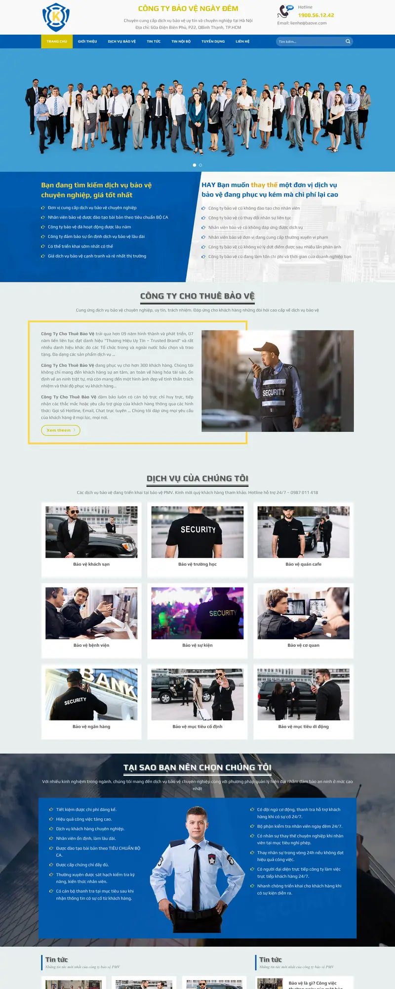 Mẫu web công ty bảo vệ 02