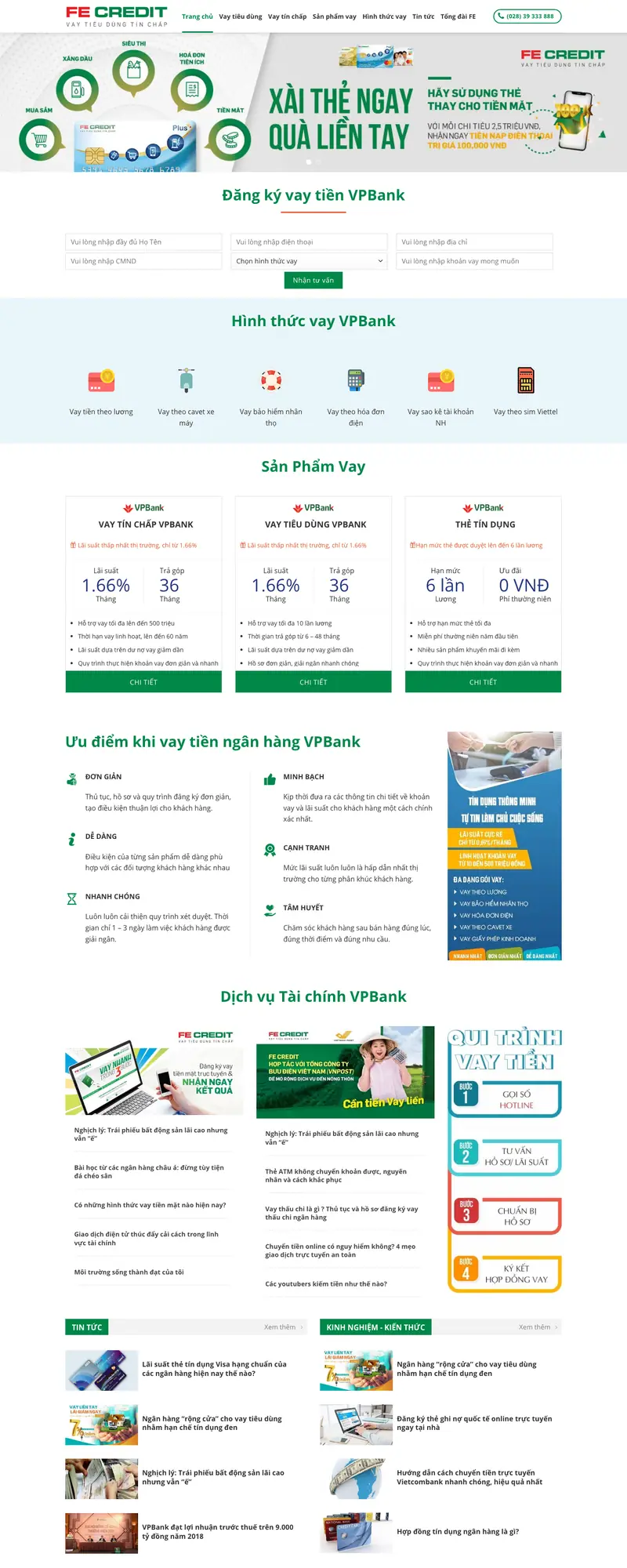 Mẫu web tín dụng vpbank
