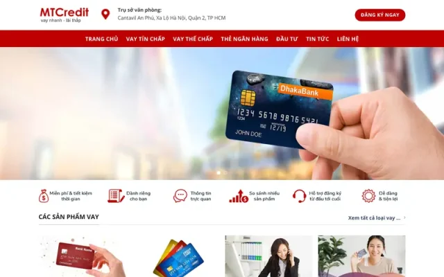 Mẫu web dịch vụ cho vay tài chính