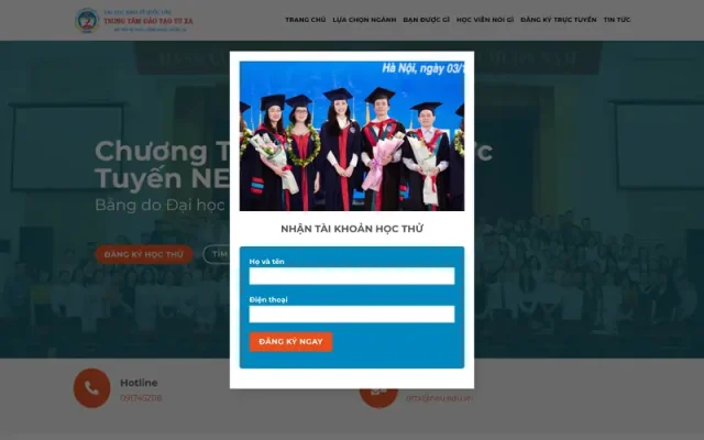Mẫu web trung tâm đào tạo