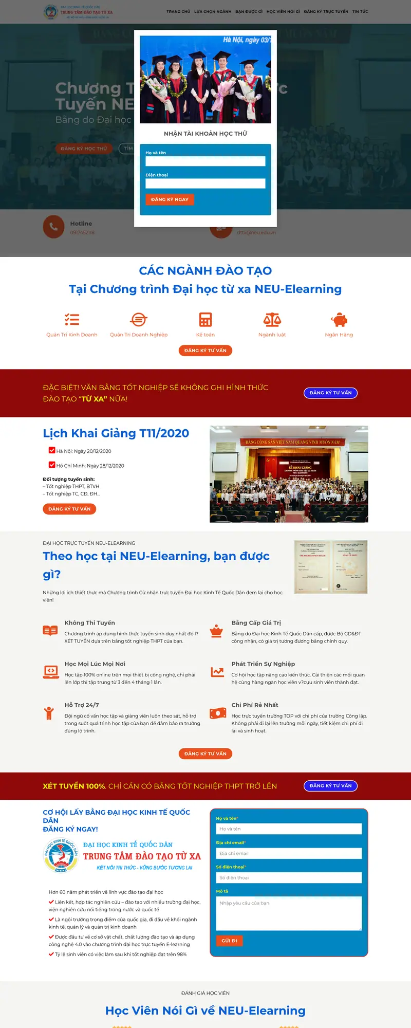 Mẫu web trung tâm đào tạo