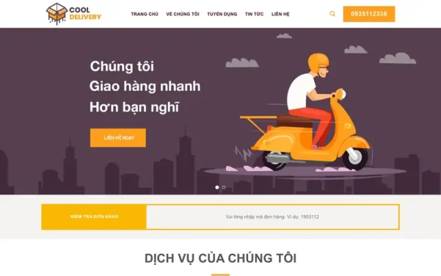 Mẫu web logictics vận chuyển – giao hàng