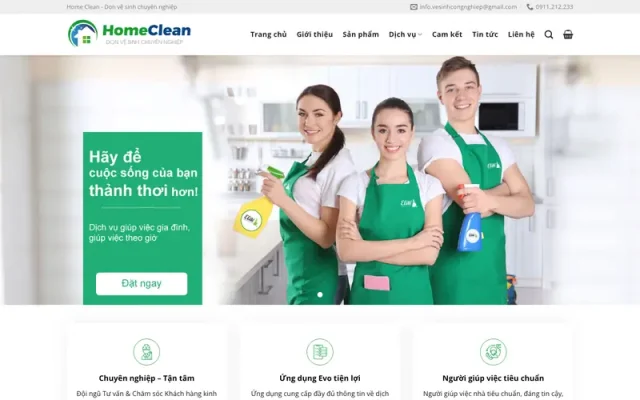 Mẫu web dịch vụ dọn nhà