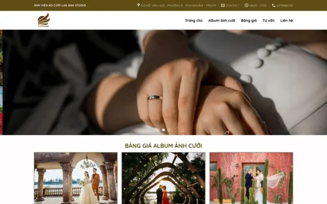Mẫu web dịch vụ chụp ảnh cưới
