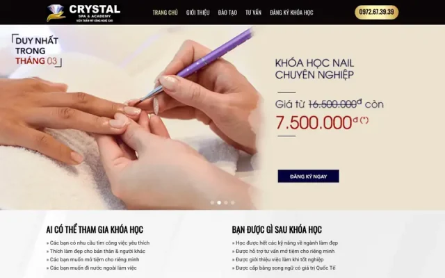 Mẫu web khóa học phun xăm