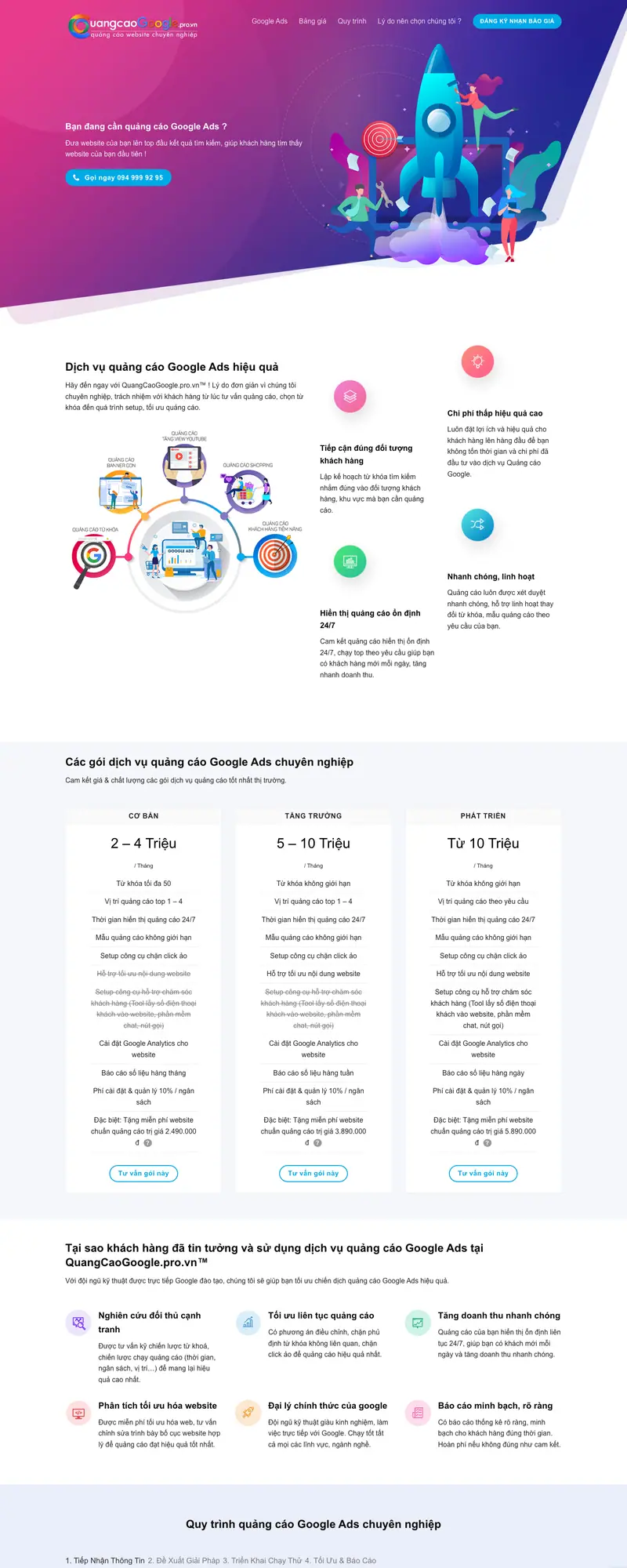 Mẫu web dịch vụ quảng cáo google ads