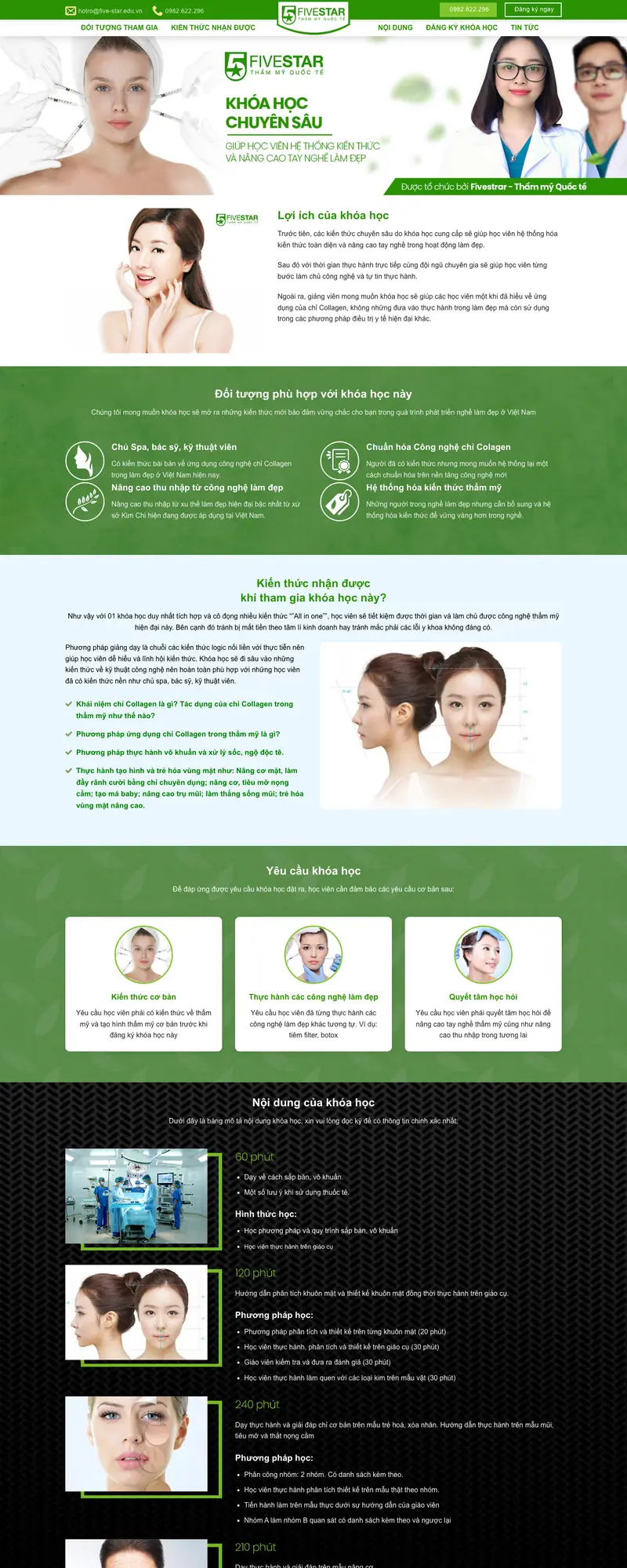 Mẫu web dạy thẩm mỹ