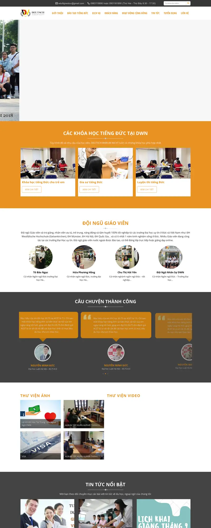 Mẫu web đào tạo tiếng đức