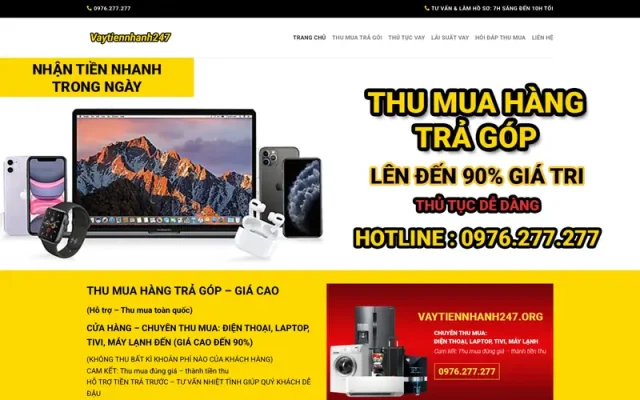 Mẫu web dịch vụ cho vay