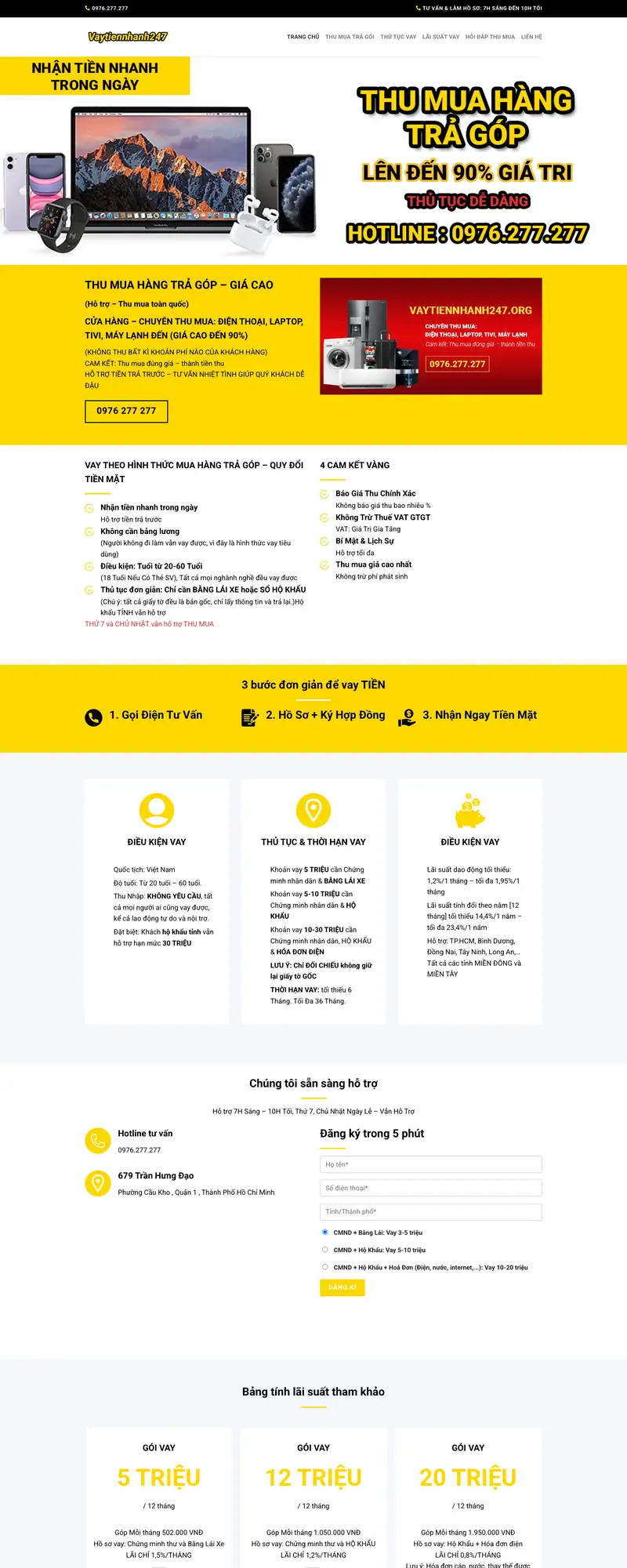 Mẫu web dịch vụ cho vay