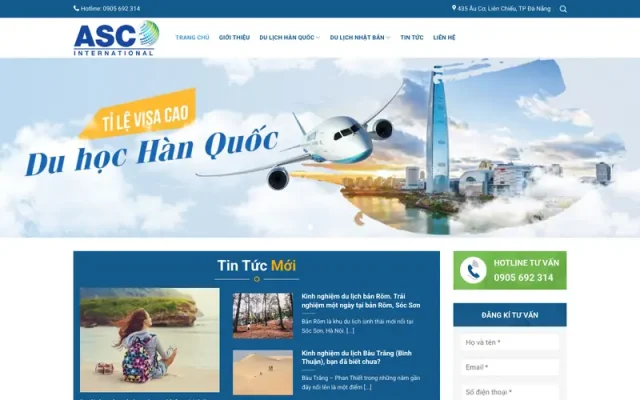 Mẫu web du học