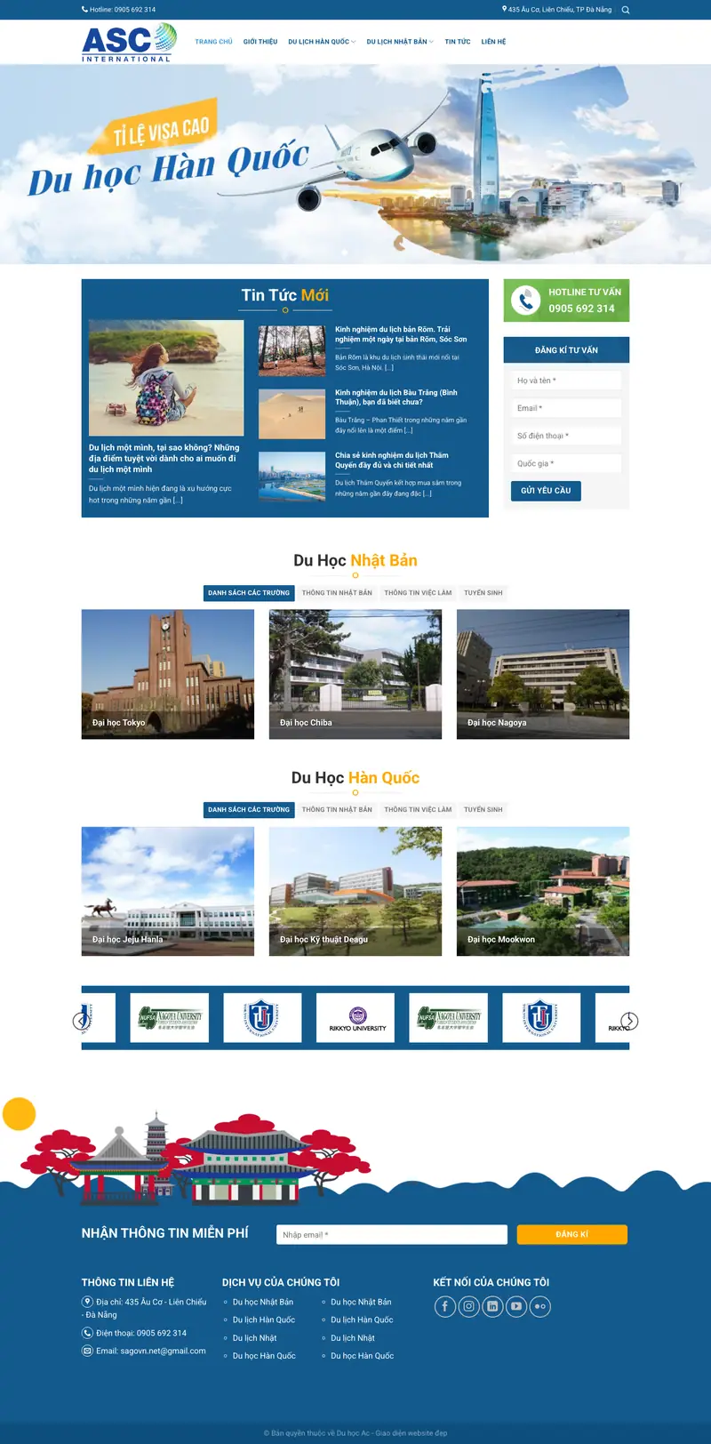 Mẫu web du học