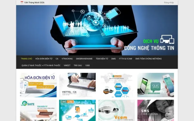 Mẫu web dịch vụ viettel