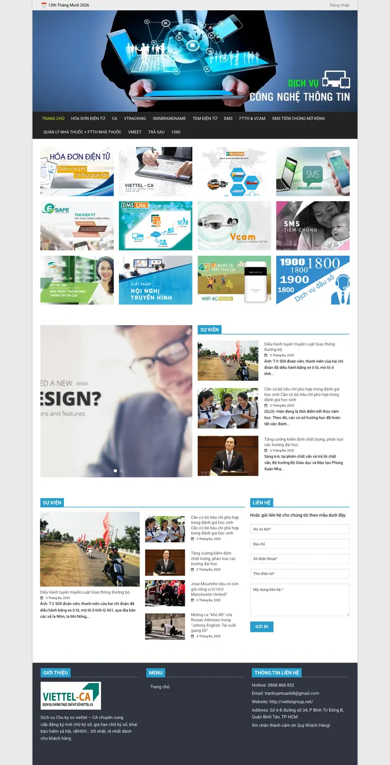 Mẫu web dịch vụ viettel