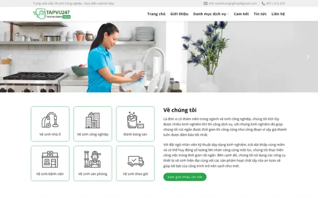 Mẫu web vệ sinh công nghiệp