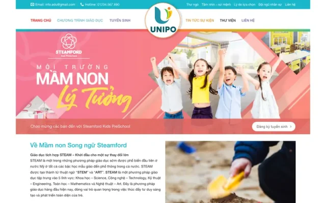 Mẫu web trung tâm anh văn