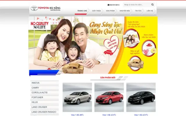 Mẫu web đại lý toyota
