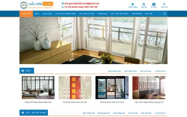 Mẫu web gia công cơ khí