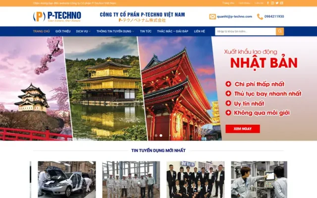 Mẫu web công ty xuất khẩu lao động