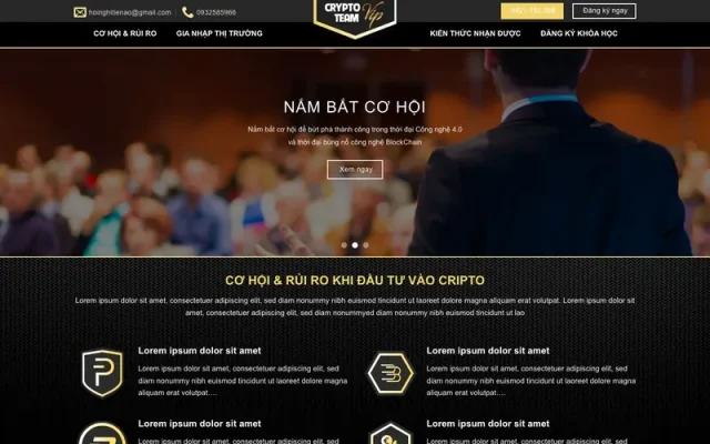 Mẫu web landing page tiền ảo