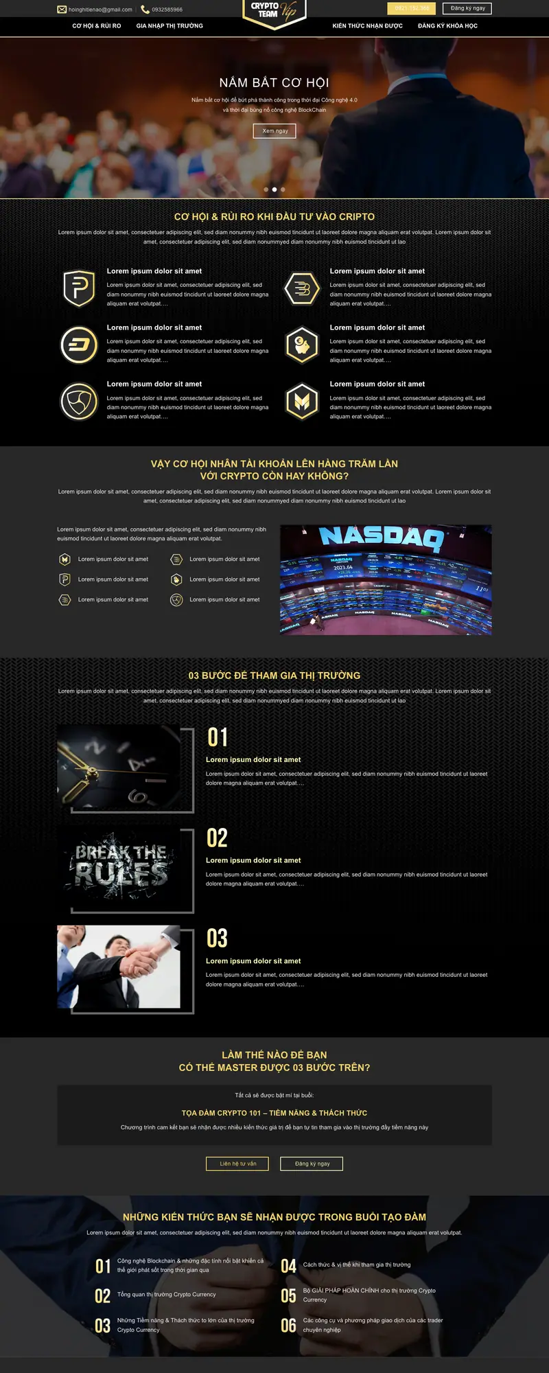 Mẫu web landing page tiền ảo