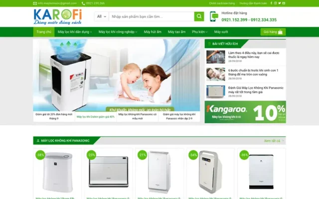 Mẫu web bán máy lọc nước 01