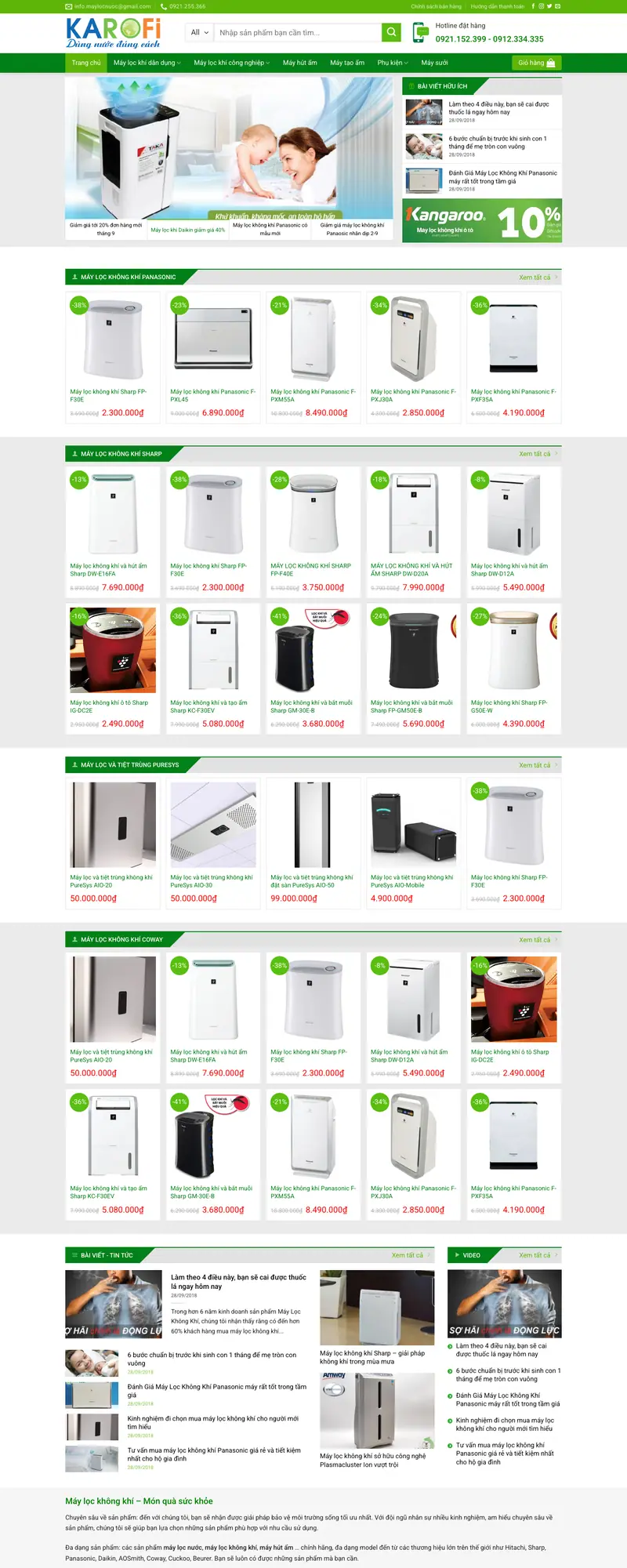 Mẫu web bán máy lọc nước 01
