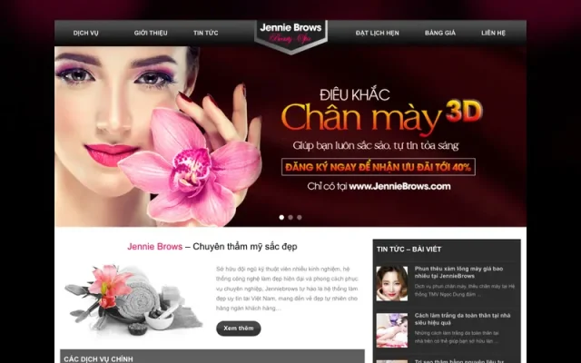 Mẫu web dịch vụ phun xăm