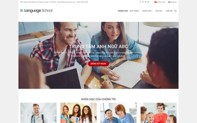 Mẫu web trung tâm anh ngữ