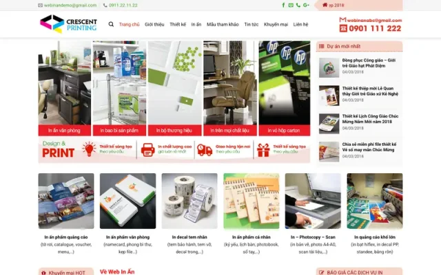 Mẫu web in ấn – cho doanh nghiệp