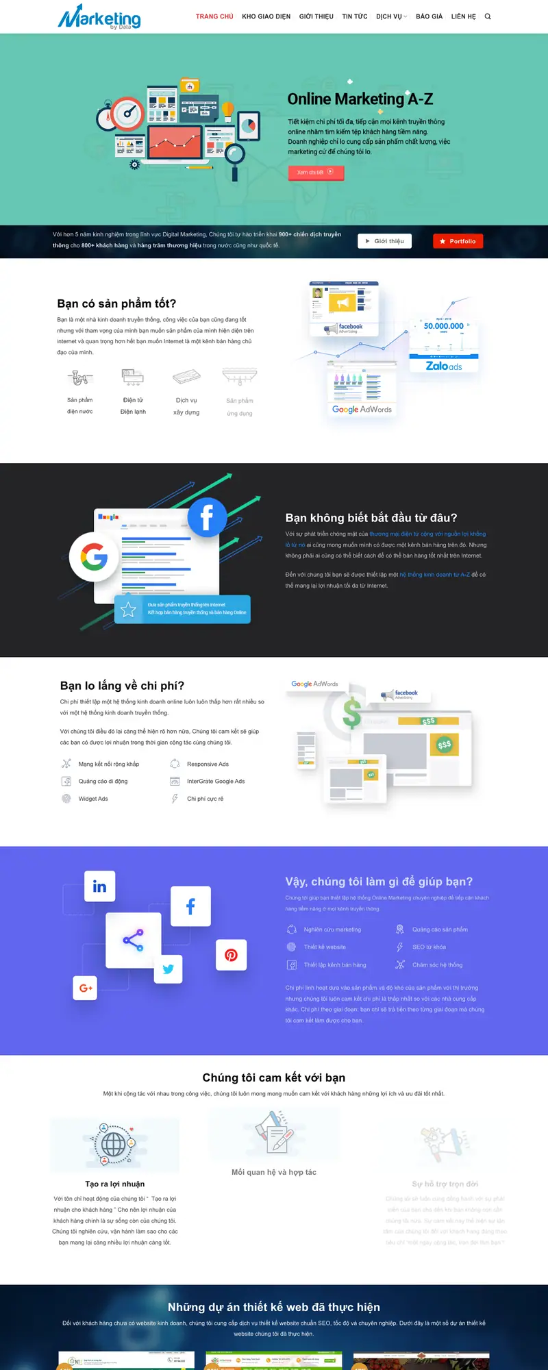 Mẫu web marketing