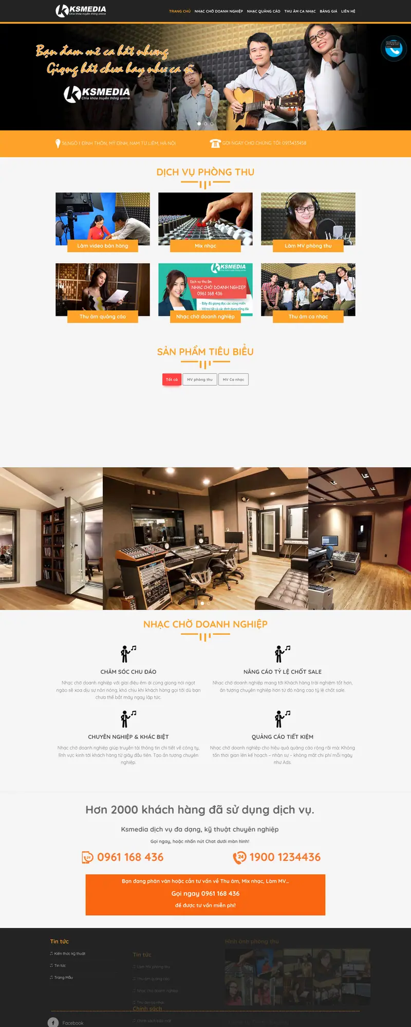 Mẫu web thu âm