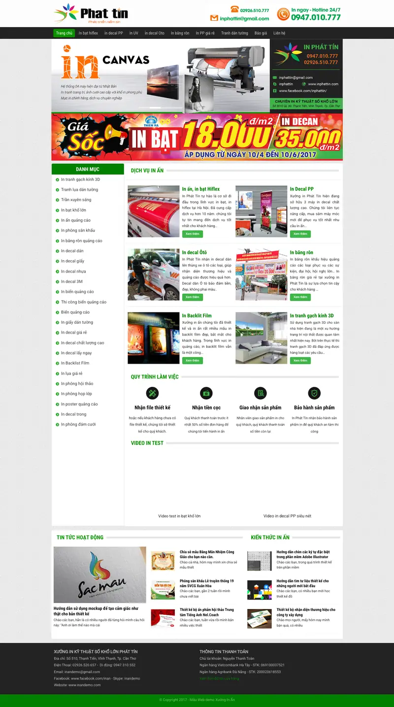 Mẫu web in ấn
