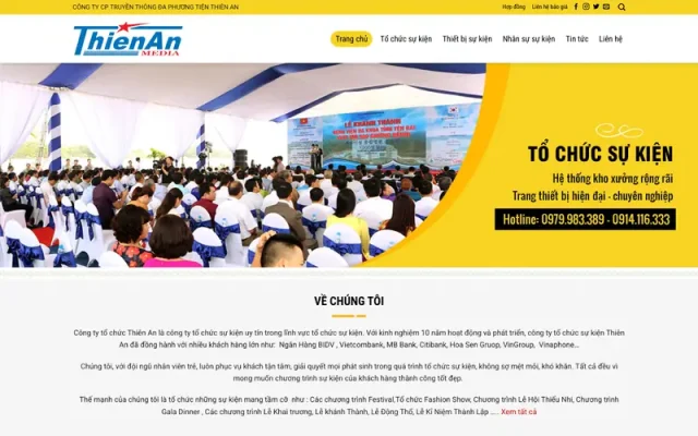 Mẫu web tổ chức sự kiện