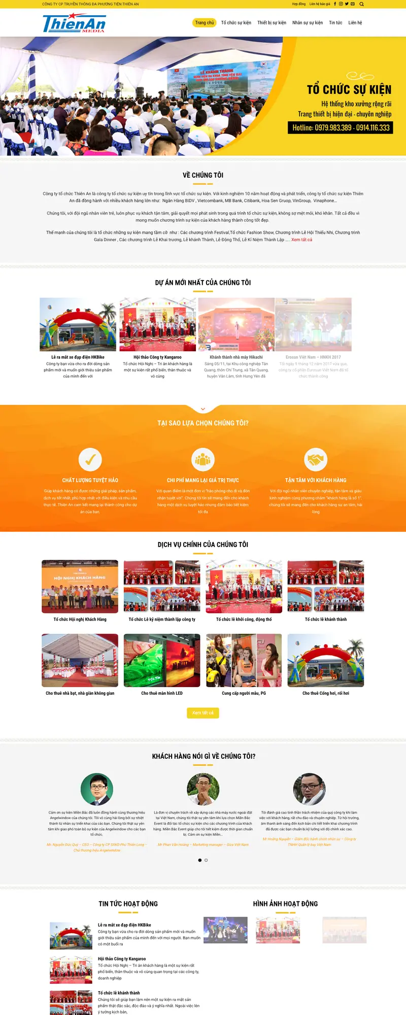 Mẫu web tổ chức sự kiện