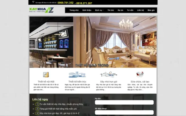 Mẫu web thiết kế nhà