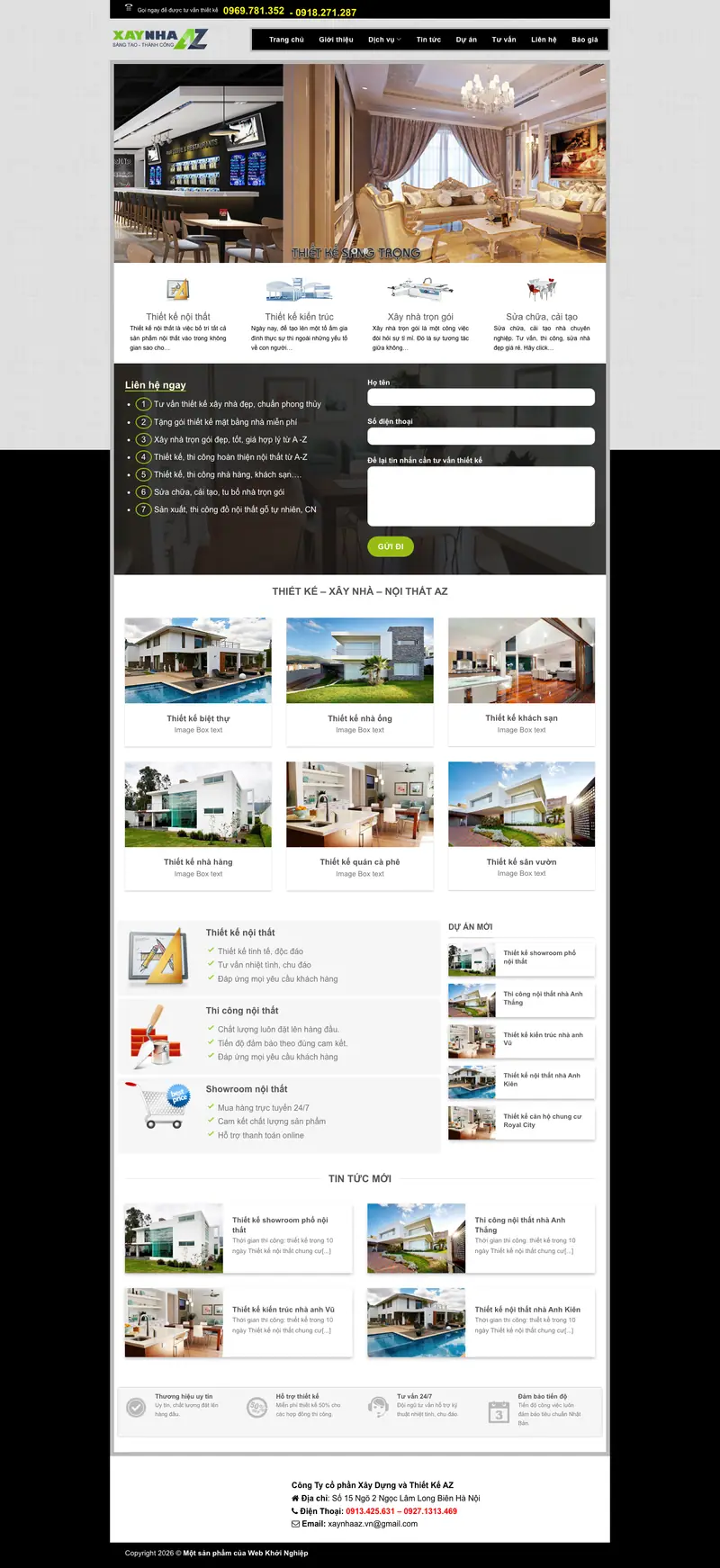 Mẫu web thiết kế nhà