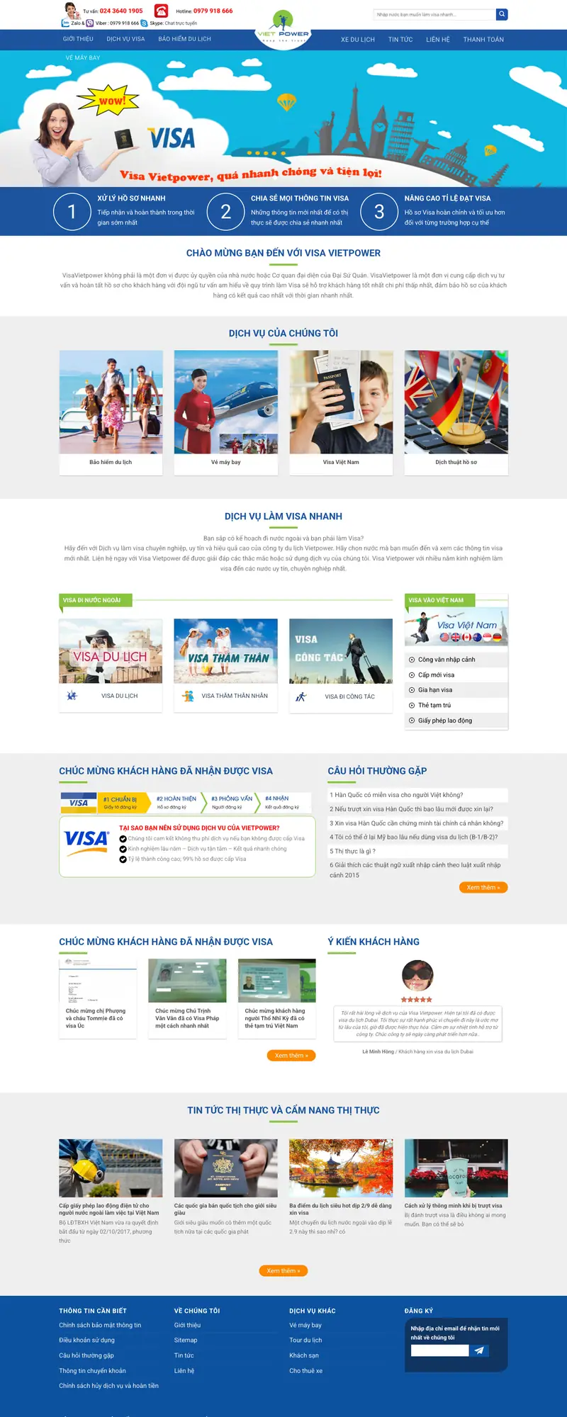 Mẫu web dịch vụ visa