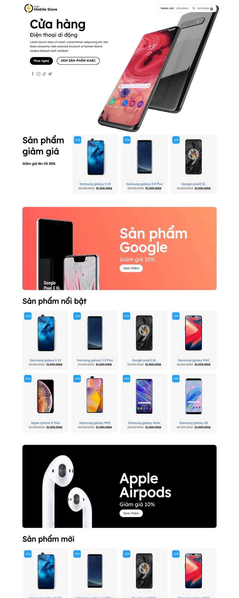 Mẫu web bán điện thoại 04