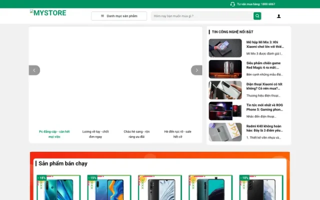Mẫu web bán điện thoại 03