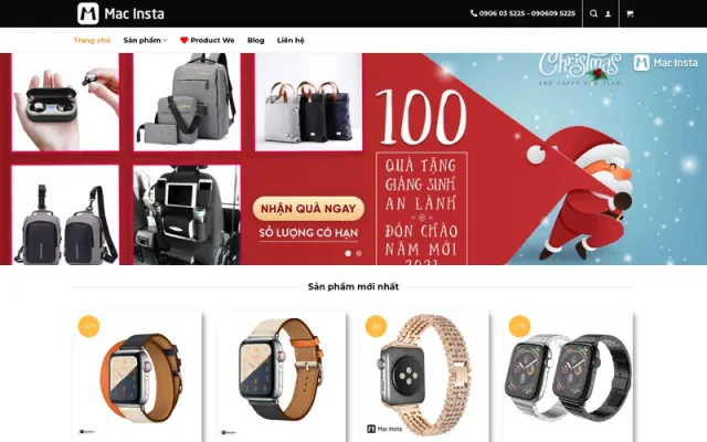 Mẫu web wordpres mac shop
