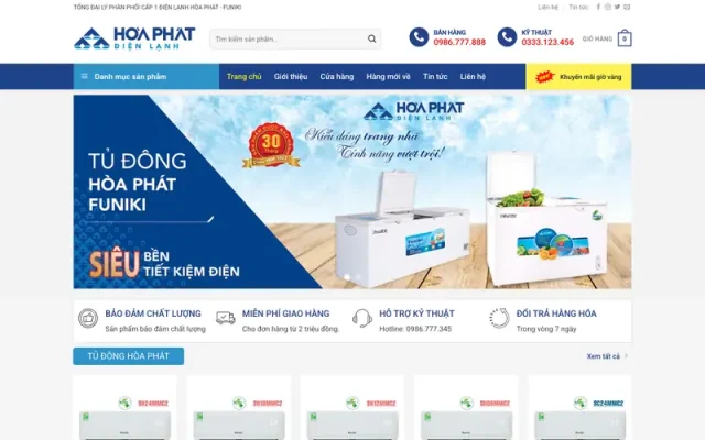 Mẫu web điện lạnh
