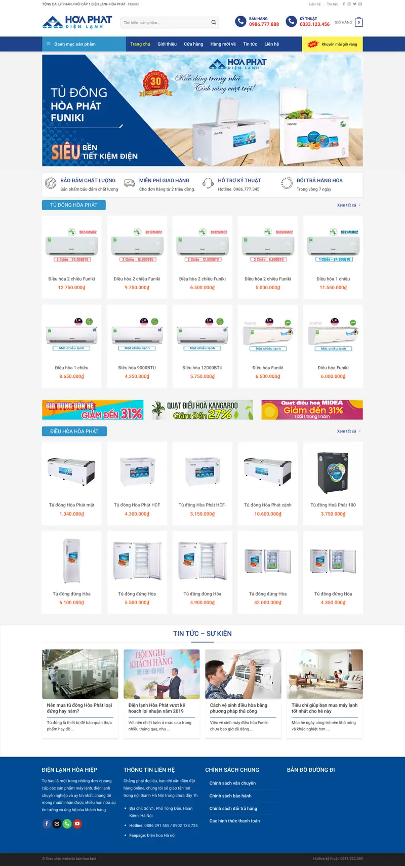 Mẫu web điện lạnh