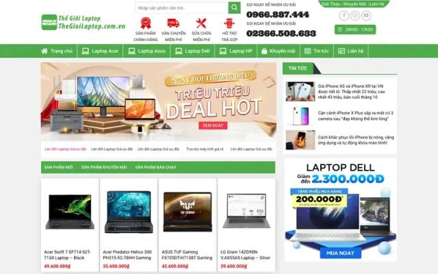 Mẫu web bán laptop 02