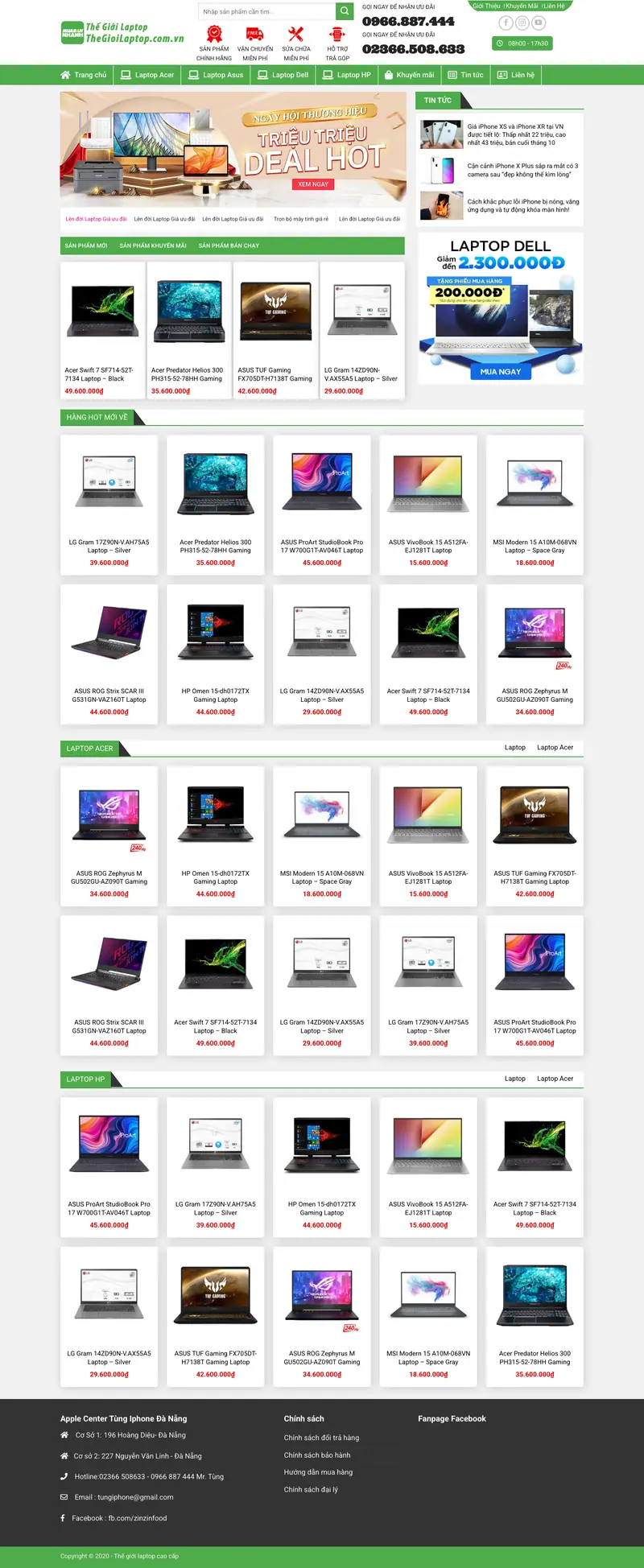Mẫu web bán laptop 02
