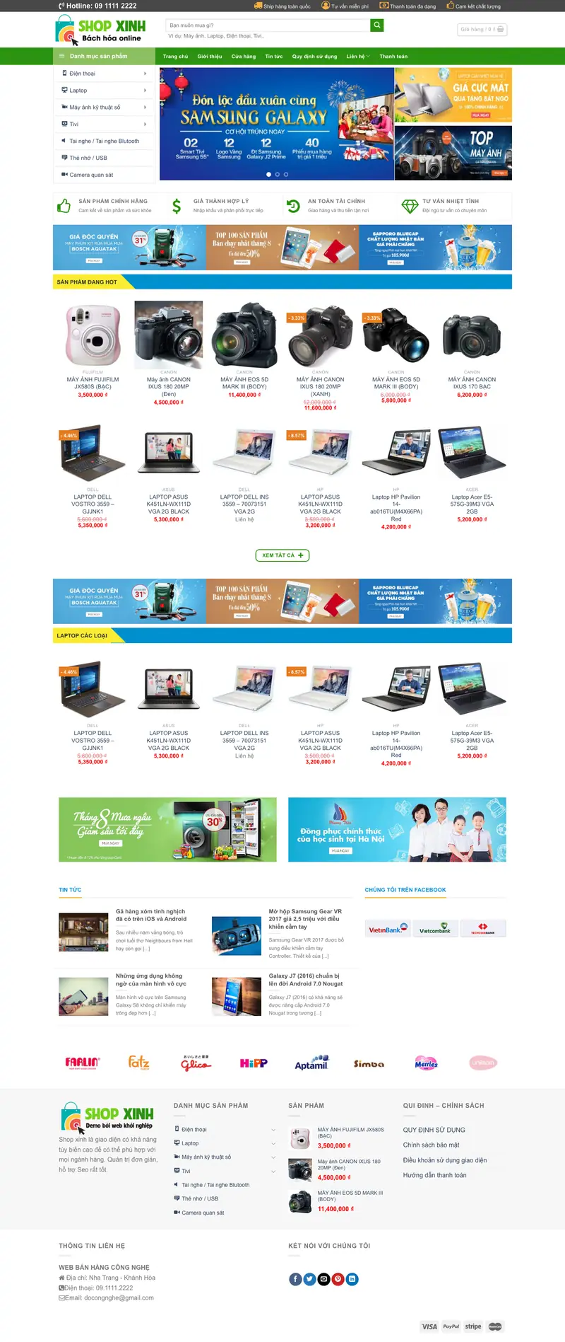 Mẫu web bán điện thoại