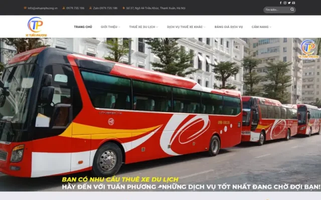 Mẫu web dịch vụ cho thuê xe