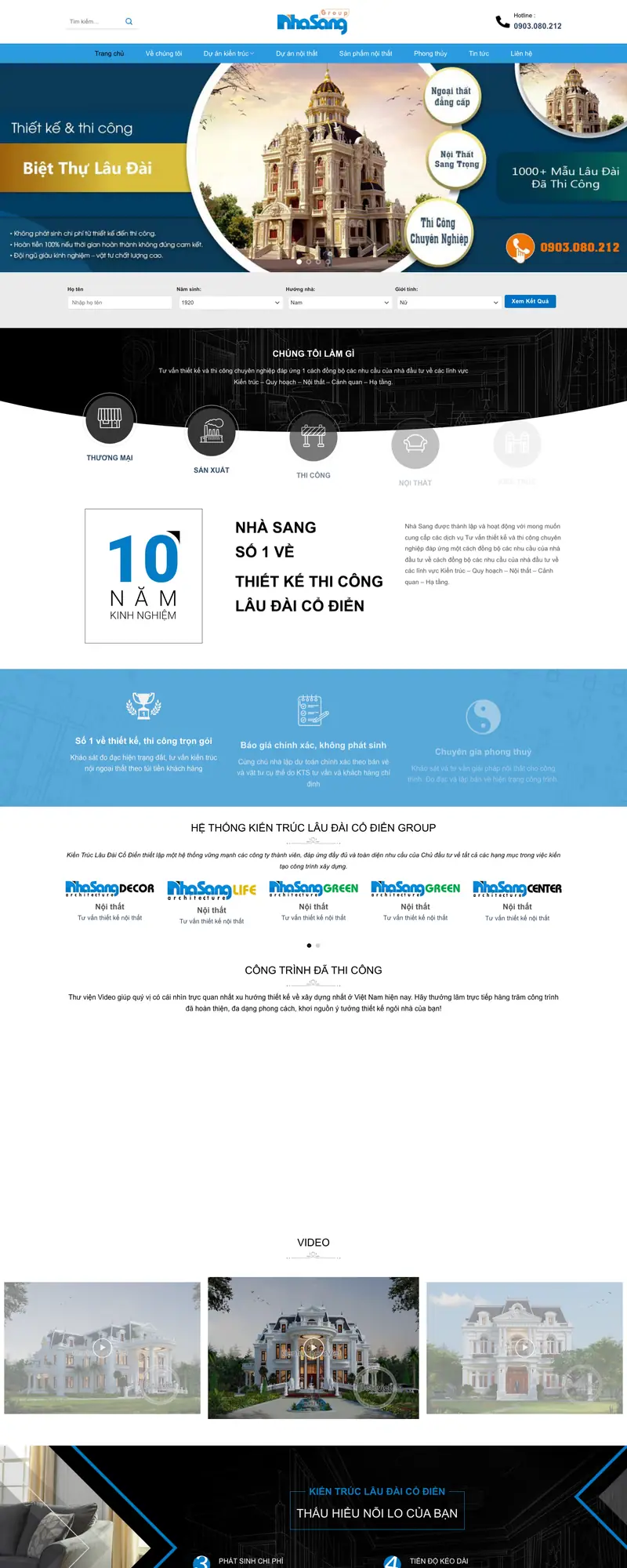 Mẫu web kiến trúc nhà sang